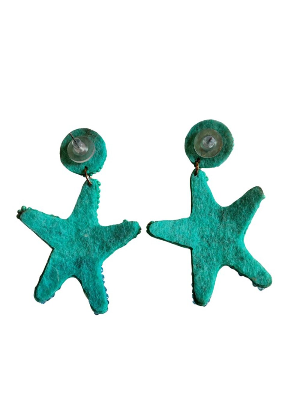 NEW: Blue Beaded starfish dangling earrings - Picture 6 of 7
